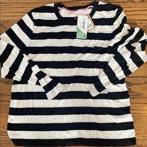 Boden Black and White Striped Long Sleeve Tee